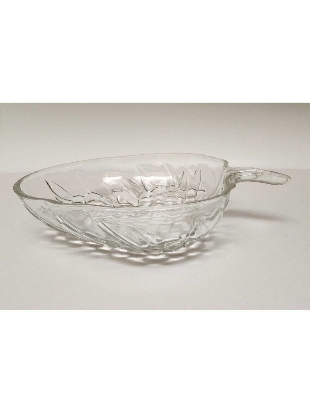INDIANA GLASS Vintage 10" x 13" Clear Grape & Fruit Shape Bowl Bubble Design USA